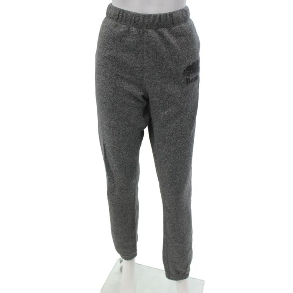 Roots Unisex Adults Jogger Pants Gray Flecked Pull On Recycled Polyester Size M